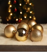 Yılbaşı Ağaç Süsü Top Seti – 6 Adet (Gold)