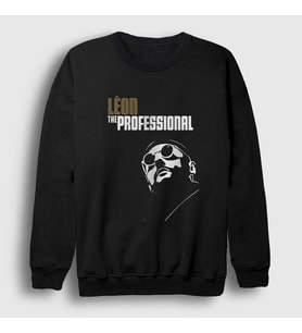 Presmono Unisex Siyah Cover Film Leon Sweatshirt 246907tt
