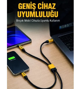 240W Çoklu Şarj Kablosu Type-C Lightning Micro USB Örgü Kablo