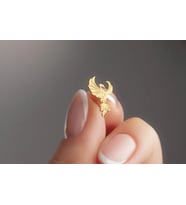 Kişiye Özel 925 Ayar Gümüş Anka Kuşu Model Küpe (Gold)