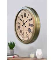 52 cm Eskitme Metal Roma Rakamlı Duvar Saati (Standart)