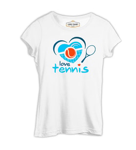 Tenis - Beat Beyaz Kadın Tshirt