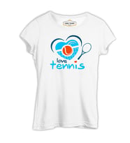 Tenis - Beat Beyaz Kadın Tshirt