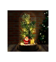 Yeni Yıl Ruhunu Yansıtan Led Işıklı Yılbaşı Çam Ağacı Dekoru Noel Baba Çam Ağacı Figürlü Ledli Fanus (Karışık)