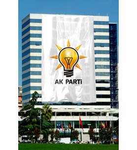 AK Parti Bayrağı 400x600 cm 1. Kalite Raşel Kumaş Bina Tipi