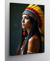 Kanvas Tablo Kızılderili Kadın Portresi