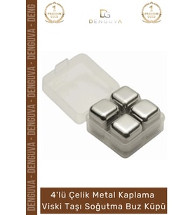 #BuzKüpü Gold Kaplama Paslanmaz Çelik Viski Taşı Metal Hızlı Soğutucu Seti Taşı Soğutma Buz Küpü