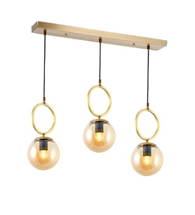 TT014-3S ESK TT Aydınlatma Eskitme Kaplama Bal Camlı 3 lü Sıralı Avize
