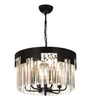AVONNI AV-65225-BSY40 Siyah Boyalı Klasik Avize E14 Metal Kristal 40cm