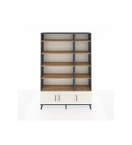 Arges Dolap 10 Raflı 3 Kapaklı 132x30x195 Antrasit-Aytaşı/Çam