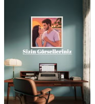 Gökyüzü Panel Led Tablo Sizin Görselleriniz ve İsim Yazılı Özelleştirilebilir LED Tablo - Sevgililer Gününe Özel Tasarım (Fişli)