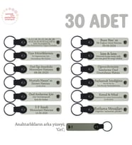 Futbol Kulüpleri İçin Özel Üretim 30' lu Set, Hediyelik Anı Ve Hatıra Anahtarlıkları, Beyaz & Gri