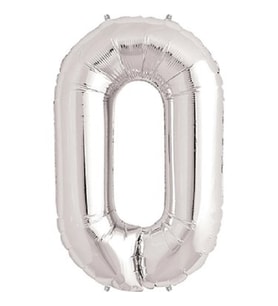 Benim Marifetlerim 0 Rakamı Gümüş Folyo Balon 16 inch 40 cm