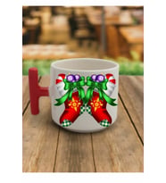En Güzel Hediye Kırmızı T Kulp Yeni Yıl Çoraplı Çay Fincan Modelleri