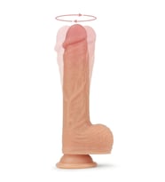 Döner Başlı Çift Katmanlı Isıtmalı Şarjlı Titreşimli Gerçekçi Dildo 21.5 cm