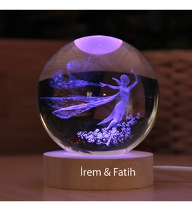 Kişiye Özel Büyük Boy Frozen 3D Boyutlu Kristalleşmiş Cam Küre 8cm