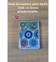 Cep Çanta Aynası,makyaj Aynası Etnik Desenli Dikdörtgen 7x9cm
