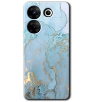 Tecno Camon 20 Pro 5G Kılıf HD Desen Baskılı Kılıf - Mavi Gold Mermer
