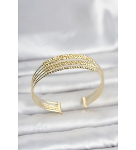Gold Renk Pirinç Minimal Dorikalı Kadın Bileklik