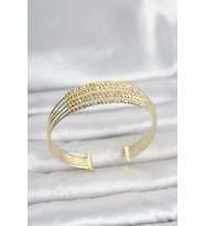 Gold Renk Pirinç Minimal Dorikalı Kadın Bileklik