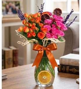 Orange & Pink Roses Çardak Güller