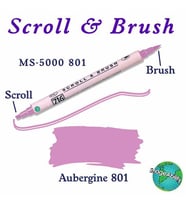 Zig Scroll & Brush Çift Çizgi ve Fırça Uçlu Kaligrafi ve Gölgeleme Kalemi 801 Aubergine 