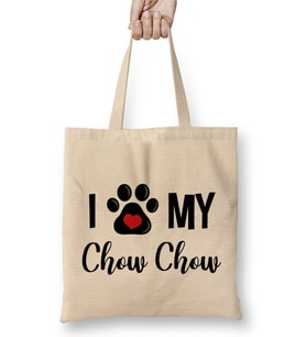 I Love My Chow Chow Bez Çanta Uzun Saplı