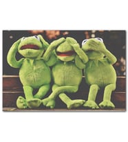 Cakatablo Kurbağa Kermit Görmedim Duymadım Bilmiyorum MDF Tablo