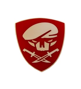 Single Sword Komando Bere-Bıçak Plastik Patch - Peç KIRMIZI