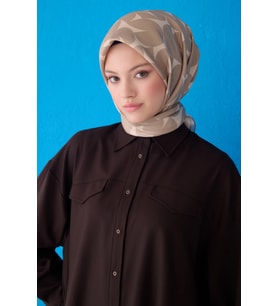 Belli Twill İpek Desenli Eşarp 4117D