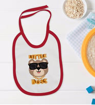 BK Kids Little Boss Tasarımlı Kırmızı Bebek Mama Önlüğü-3