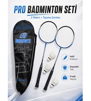 CKSpor Pro-606 Badminton Seti 2 Raket 3 Top Taşıma Çantalı Badminton Raketi Ve Top Seti