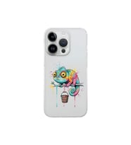 iPhone 14 Pro ile Uyumlu Splash Bukalemun Tasarımlı Şeffaf Silikon Kılıf