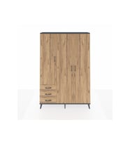 Arges Gardrop 6 Raflı 3 Çekmeceli Tek Askılı 132x30x195 Antrasit-Çam