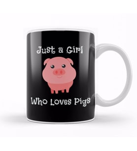 Just a Girl Who Loves Pigs Cute Baby Pig Piglet Kupa Bardak Porselen