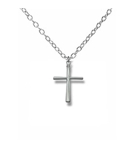 Minimal Tasarım Haç Figürlü Unisex Kolye – 60 cm Zincirli, Şık Metal Takı (Gümüş)