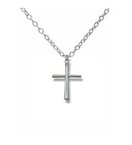 Minimal Tasarım Haç Figürlü Unisex Kolye – 60 cm Zincirli, Şık Metal Takı (Gümüş)