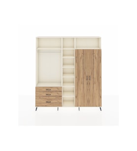 Arges Gardrop 10 Raflı 3 Çekmeceli 2 Askılı 220x30x243 Aytaşı-Çam