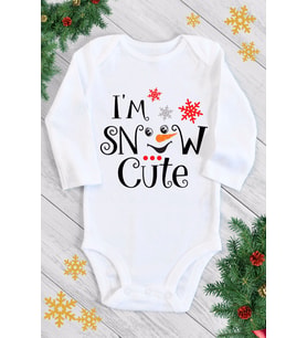Bebek Beyaz Snow Cute Uzun Kol Çıtçıtlı Body
