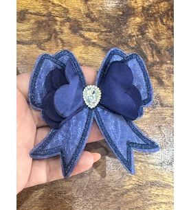 LACİVERT ZİRKON TAŞLI FİYONK İĞNELİ BROŞ GİYİM AKSESUARI 8X8 CM