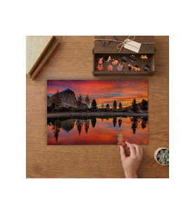 Kızıl Gökyüzü Doğa Manzarası Tasarımı 240 parça Ahşap Puzzle Ahşap Kutuda MP05104