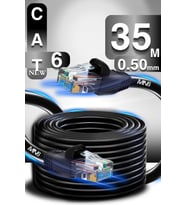M106 Cat6 UTP Ethernet Kablosu 35 Metre, Dış Mekan UV Korumalı Çift Katmanlı PE+PVC 0.50mm