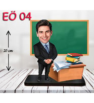 Kişiye Özel Ahşap Biblo - Erkek Öğretmen Karikatür Biblo - Öğretmen Biblo 4