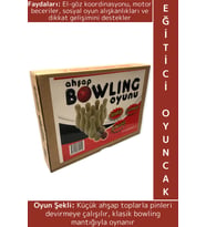 Eğitici Oyuncak El Göz Koordinasyonu Beceri Geliştirici Doğal Ahşap Çok Şık Çocuk Bowling Oyunu Seti