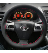 DİKİŞLİ DİREKSİYON KILIFI NOKTALI DERİ KIRMIZI DİKİŞLİ TOYOTA COROLLA İÇİN