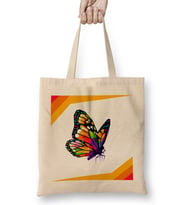 Colorful Butterflies in Pop Art Bez Çanta Uzun Saplı