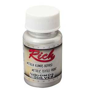 Rich Metalik Kumaş Boyası 50 cc. 3118 GÜMÜŞ 