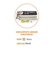 Kare Küpeşte Alüminyum Balkon Çamaşır Kurutmalık 80x30 mm