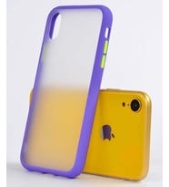 Apple iPhone XR 6.1 Mat El İz Tutmaz Anti Shock Kaliteli Kılıf (Mor)