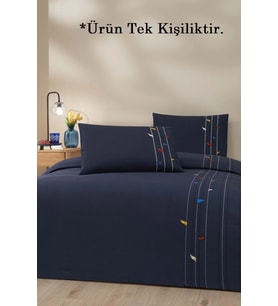 Özdilek Rf -Foreshore Lacivert- Lastikli Çarşaflı Tek Kişilik Pike Takımı